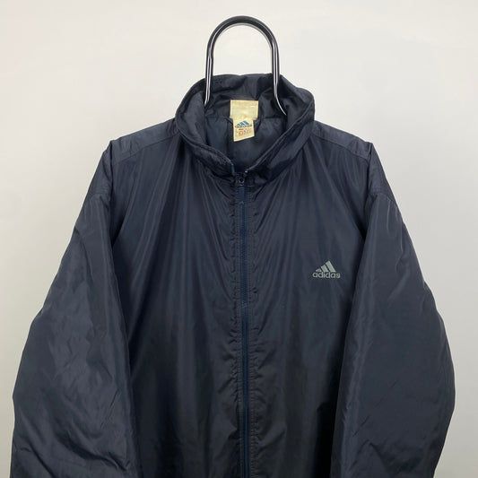 90s Adidas Puffer Jacket Blue Large