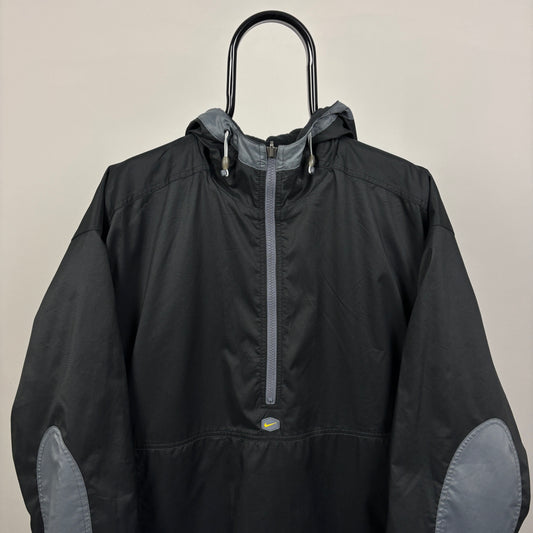 00s Nike Tn Hex Reversible Fleece Coat Jacket Black XL