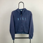 90s Nike Zip Hoodie Blue XS