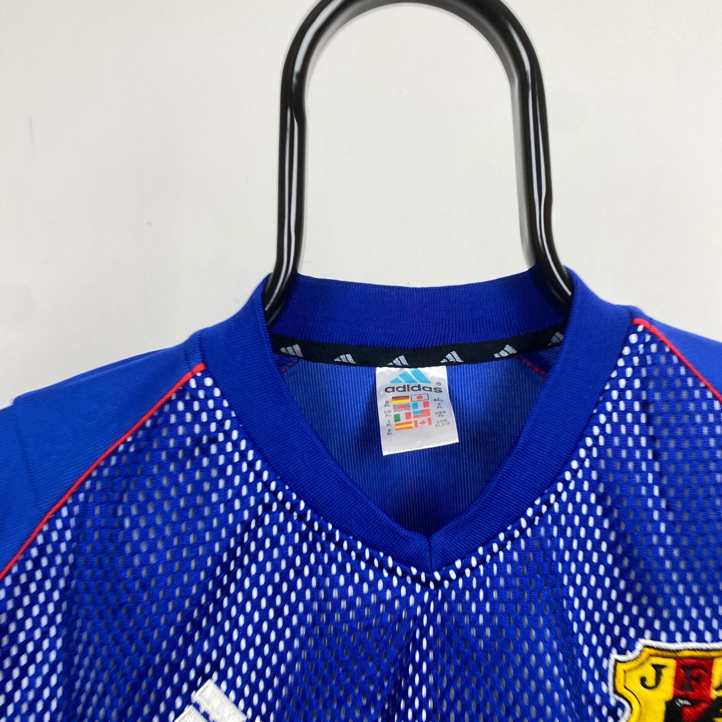 90s Adidas Japan Football Shirt T-Shirt Blue XL