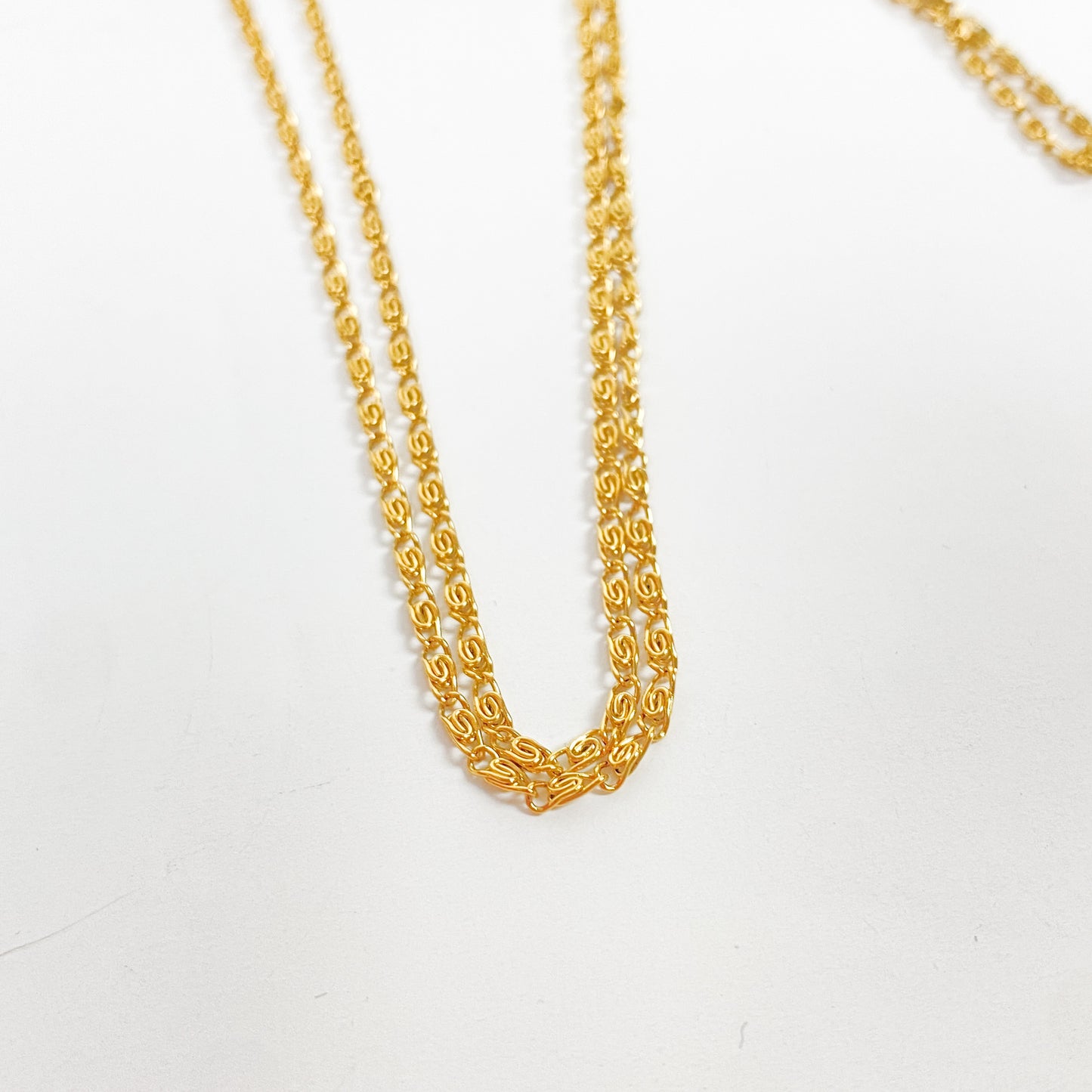 Retro Swirl Chain Link Necklace Chain Gold