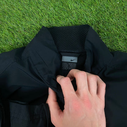 00s Nike Piping Tracksuit Jacket + Joggers Set Black Large