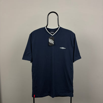 00s Umbro T-Shirt Blue Medium