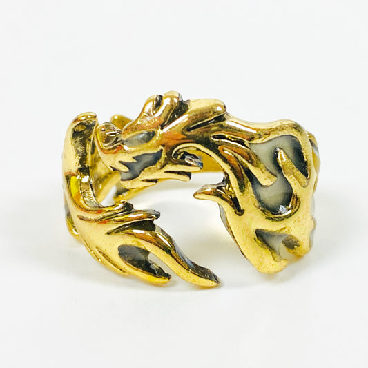 Retro Adjustable Glow In The Dark Dragon Ring Gold