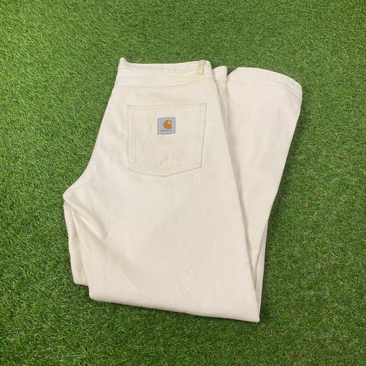 00s Carhartt Newel Cargo Trousers Brown 32 Medium Joggers