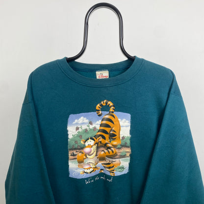 Retro Disney Tigger Sweatshirt Green Medium