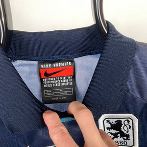 90s Nike Premier 1860 Munich Football Shirt T-Shirt Blue Small