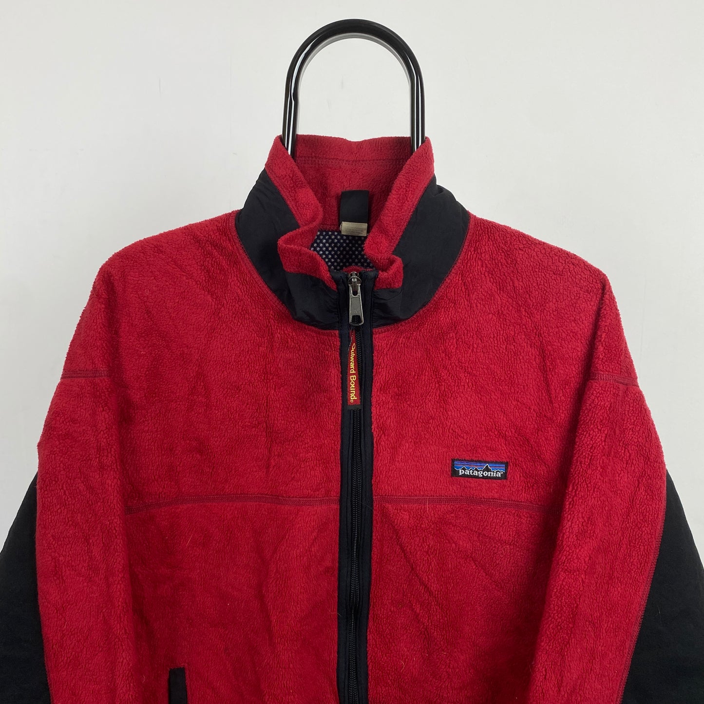 Retro Patagonia Zip Fleece Sweatshirt Red XL