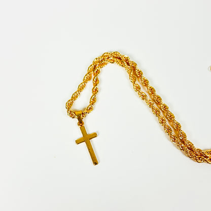 Jesus Cross Necklace Gold