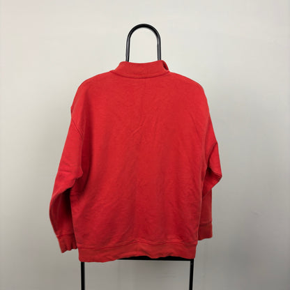 90s Nike 1/4 Zip Sweatshirt Red XS