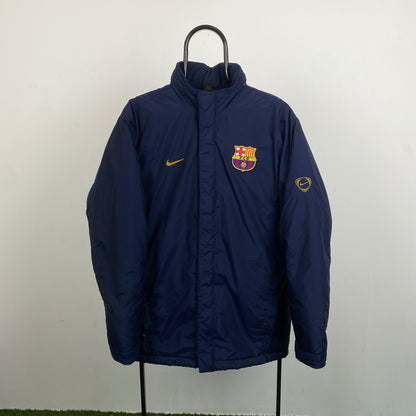 90s Nike Barcelona Puffer Jacket Blue Small