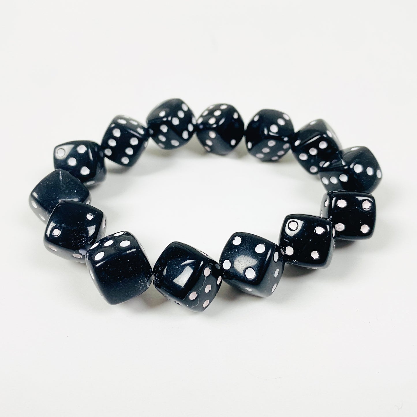Retro Dice Bracelet Necklace Chain Black