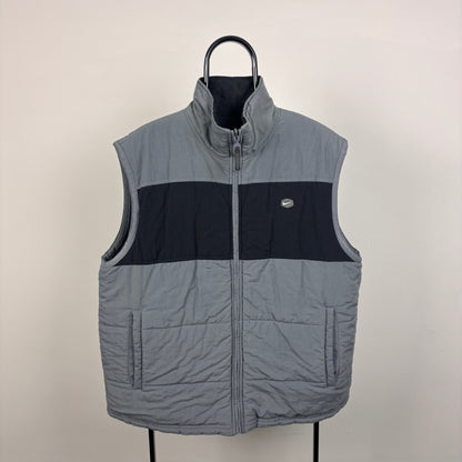 00s Nike Hex Reversible Puffer Gilet Jacket Grey XL