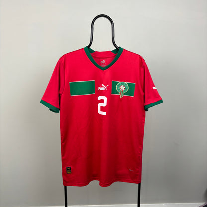 00s Nike Morocco Hakimi Football Shirt T-Shirt Red Medium