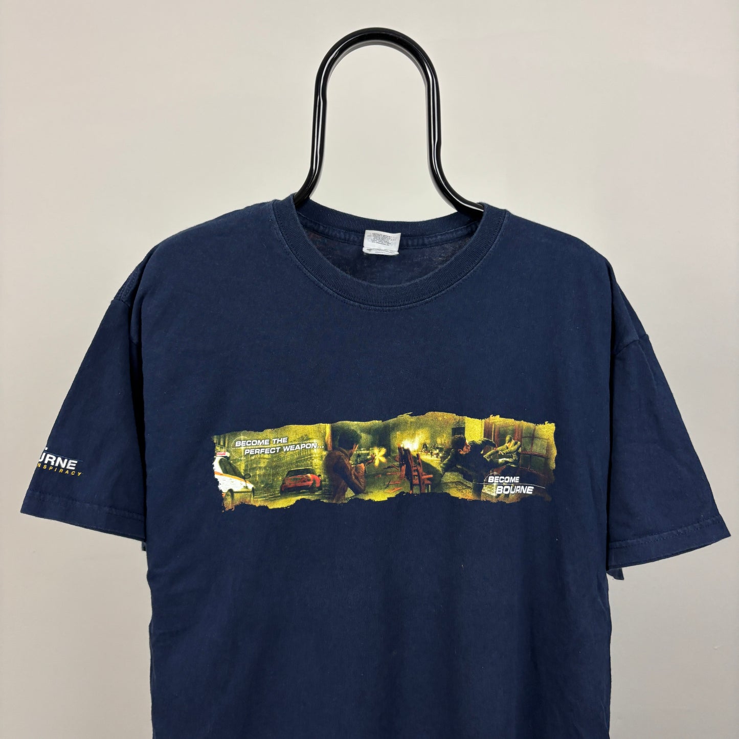 90s Jason Bourne Video Game T-Shirt Blue Large