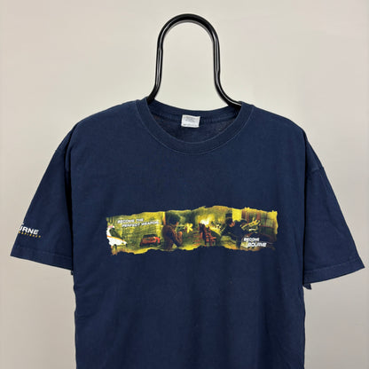 90s Jason Bourne Video Game T-Shirt Blue Large