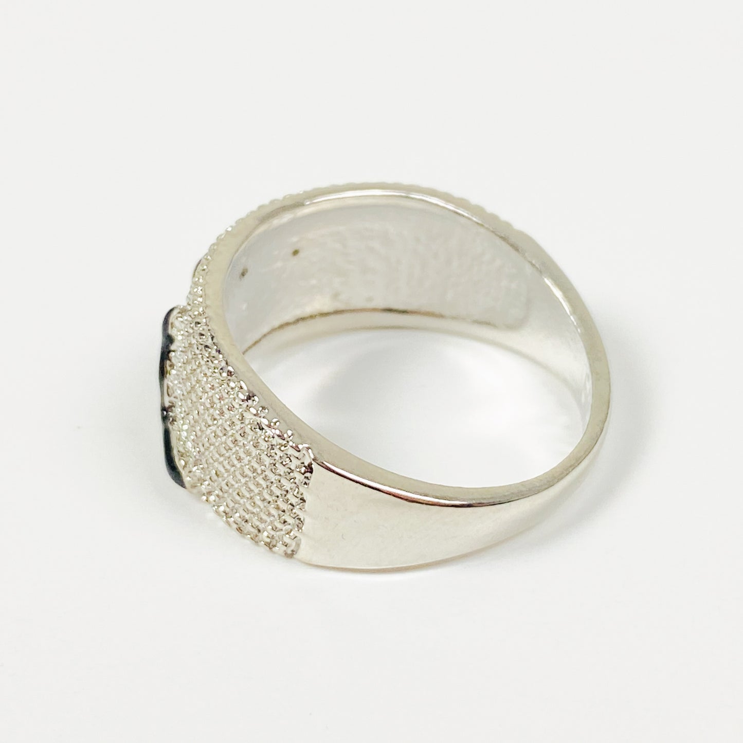 Retro Gemstone Tree Ring Silver Sapphire