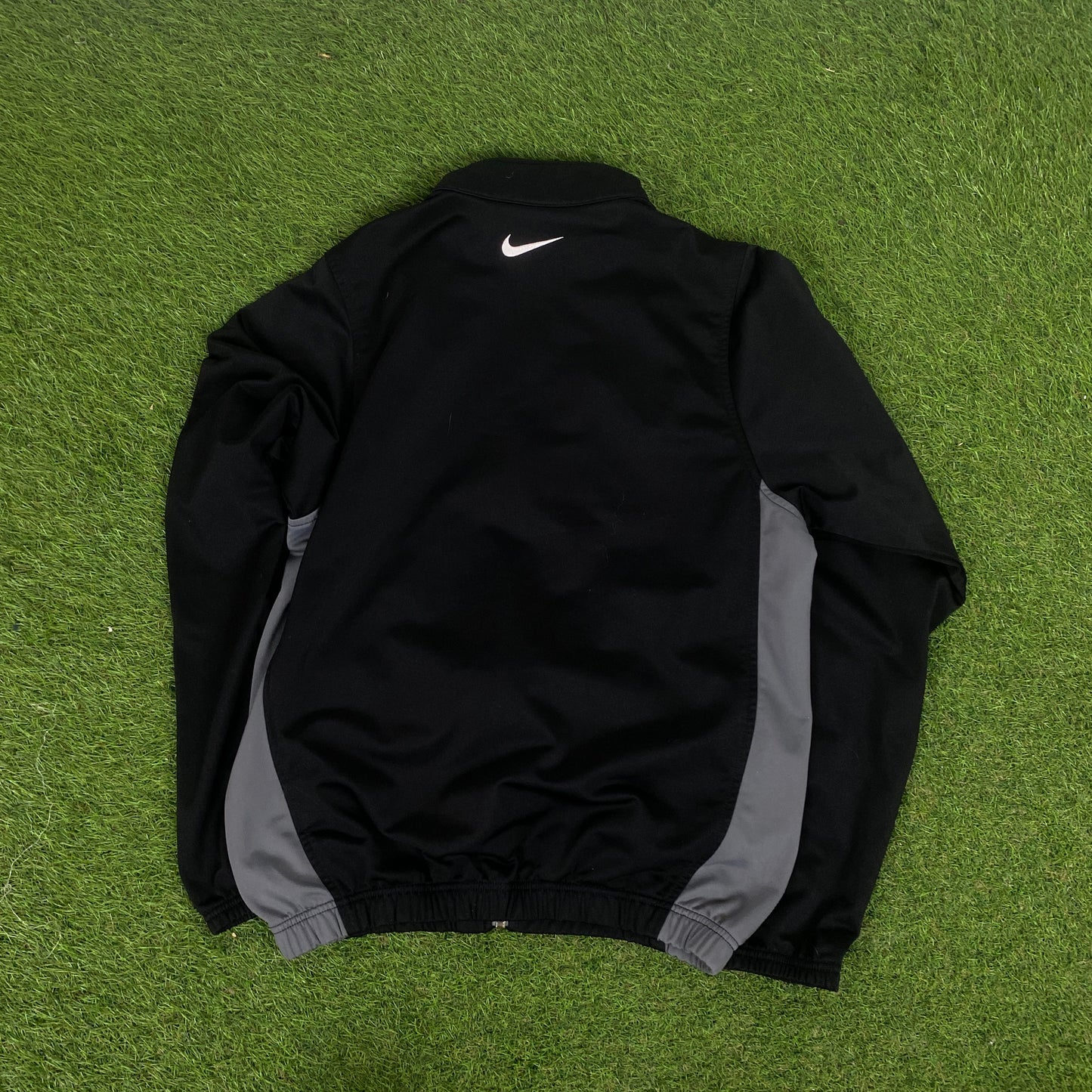 00s Nike Piping Windbreaker Jacket + Joggers Set Black Small