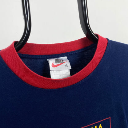 90s Nike Barcelona T-Shirt Blue Small