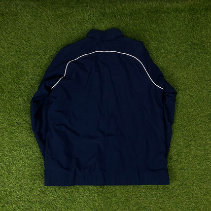 00s Nike Piping Windbreaker Jacket + Joggers Set Blue Medium