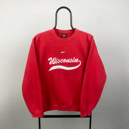 90s Nike Wisconsin Sweatshirt Red Large