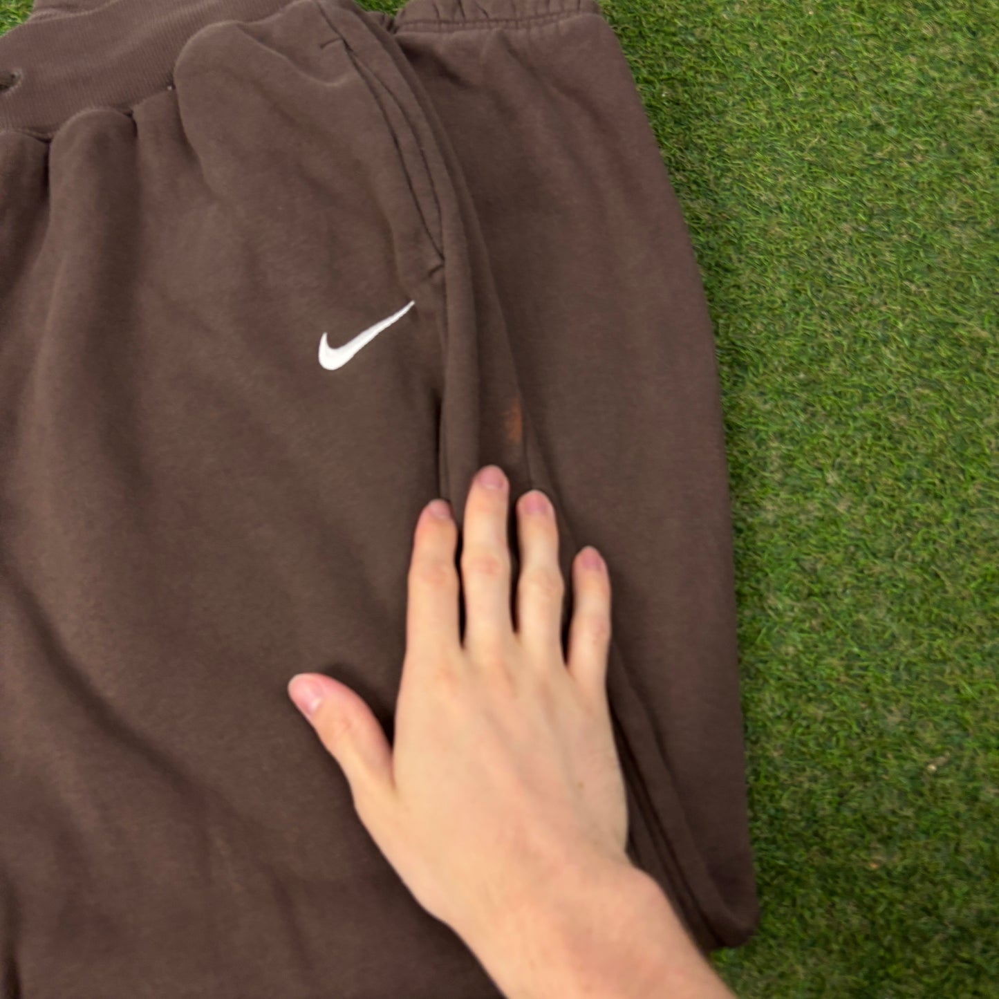 00s Nike Wide Leg Cotton Joggers Brown Small