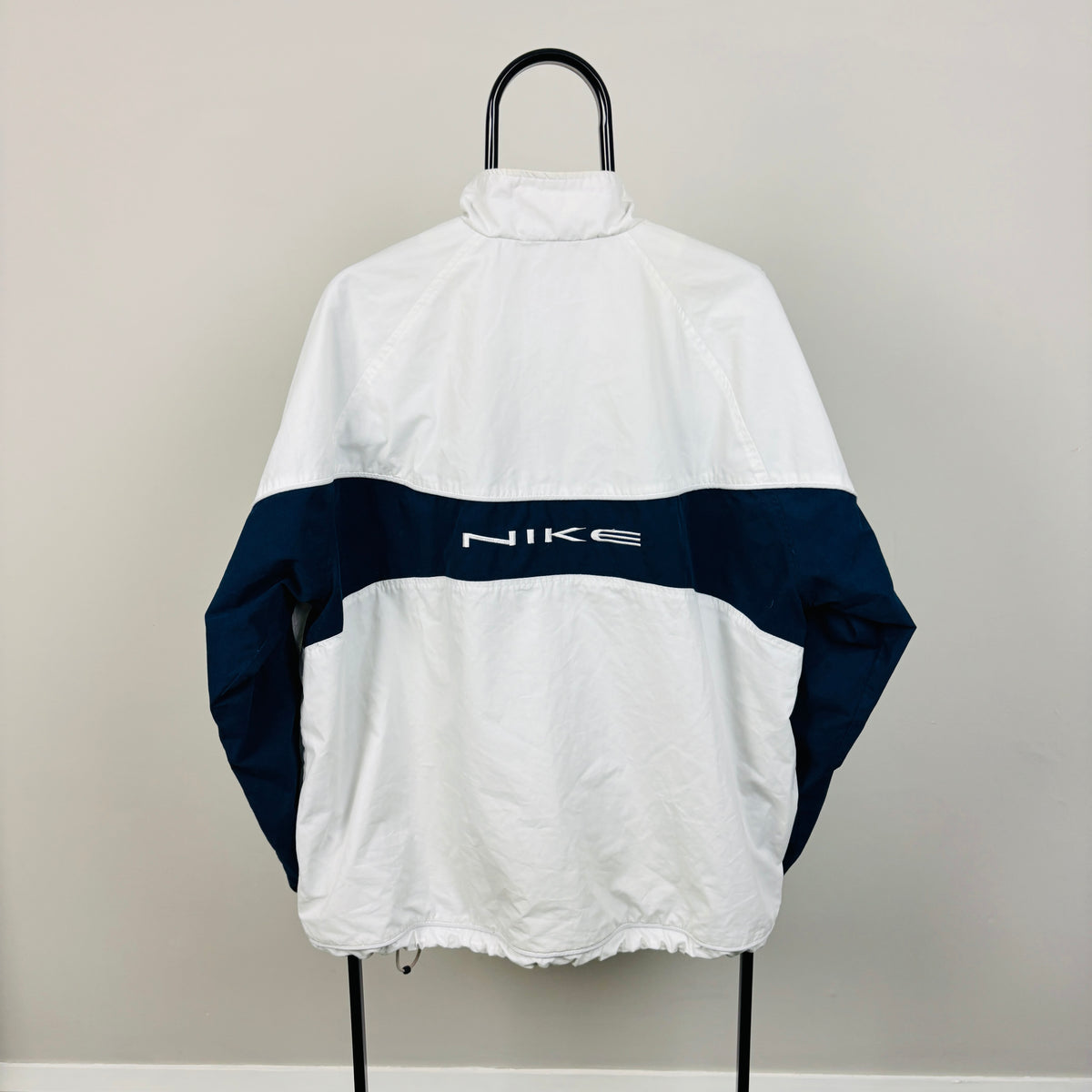 00s Nike Piping Windbreaker Jacket White Large