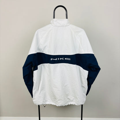 00s Nike Piping Windbreaker Jacket White Large