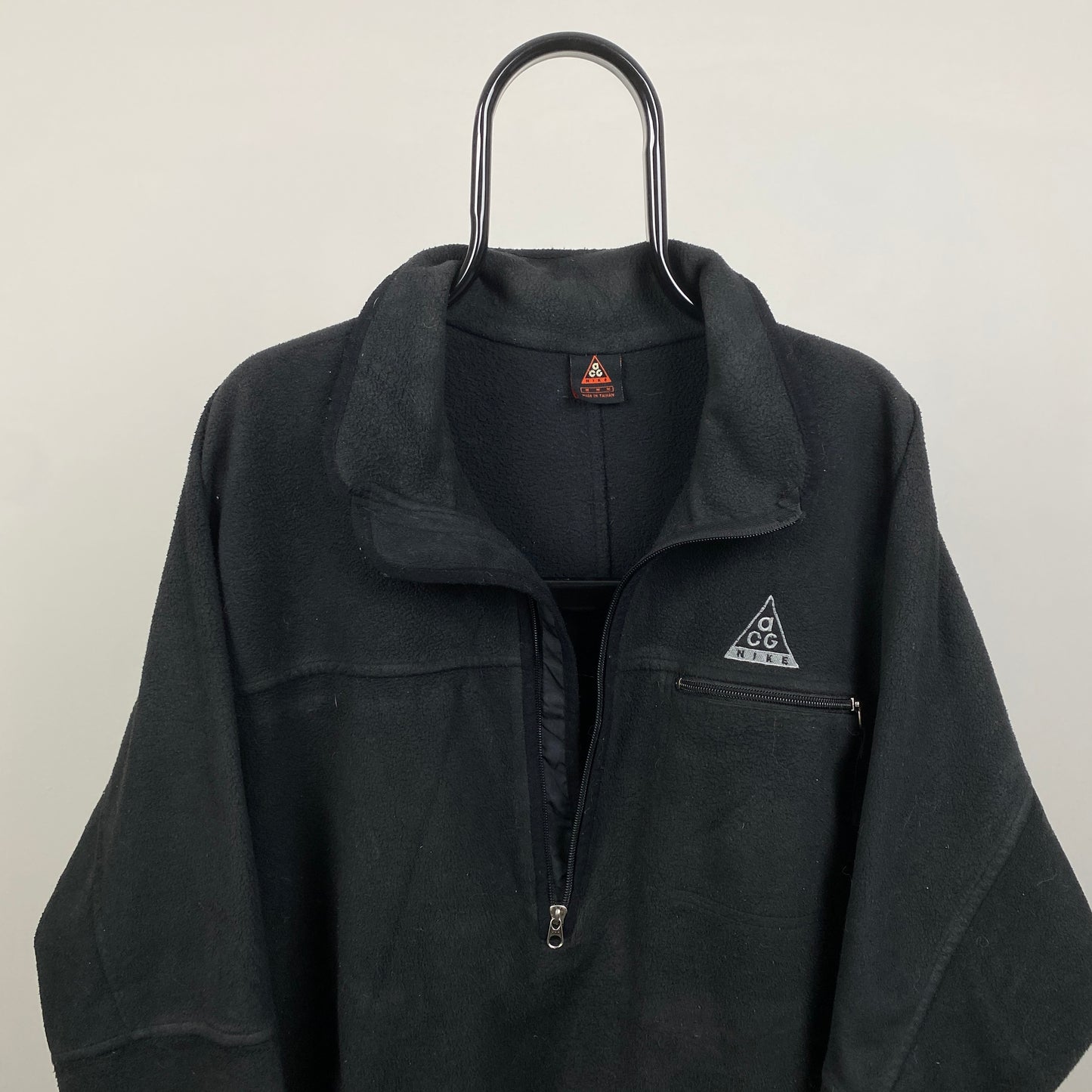 90s Nike ACG 1/4 Zip Sweatshirt Black Medium