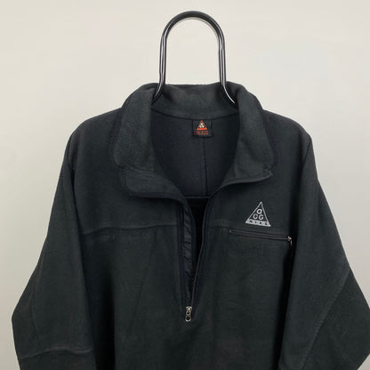 90s Nike ACG 1/4 Zip Sweatshirt Black Medium