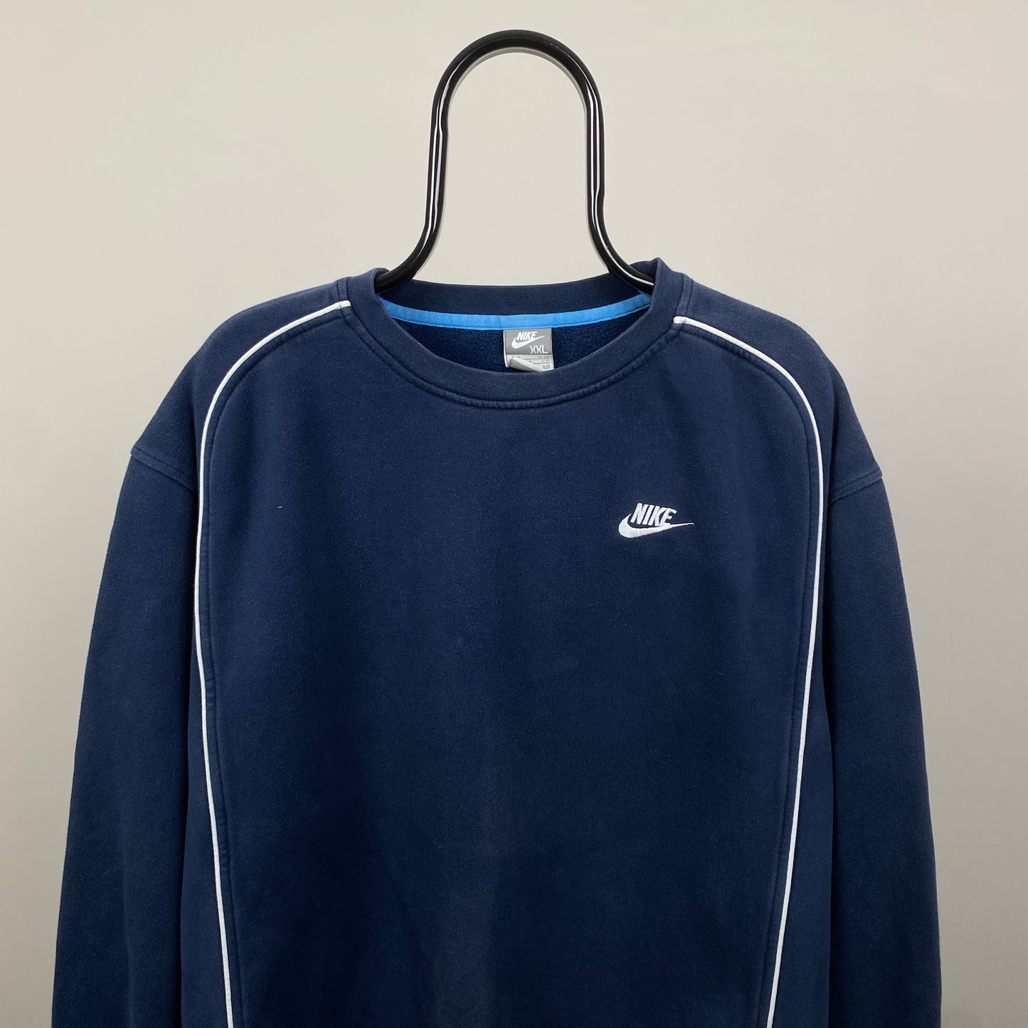00s Nike Piping Sweatshirt Blue XXL