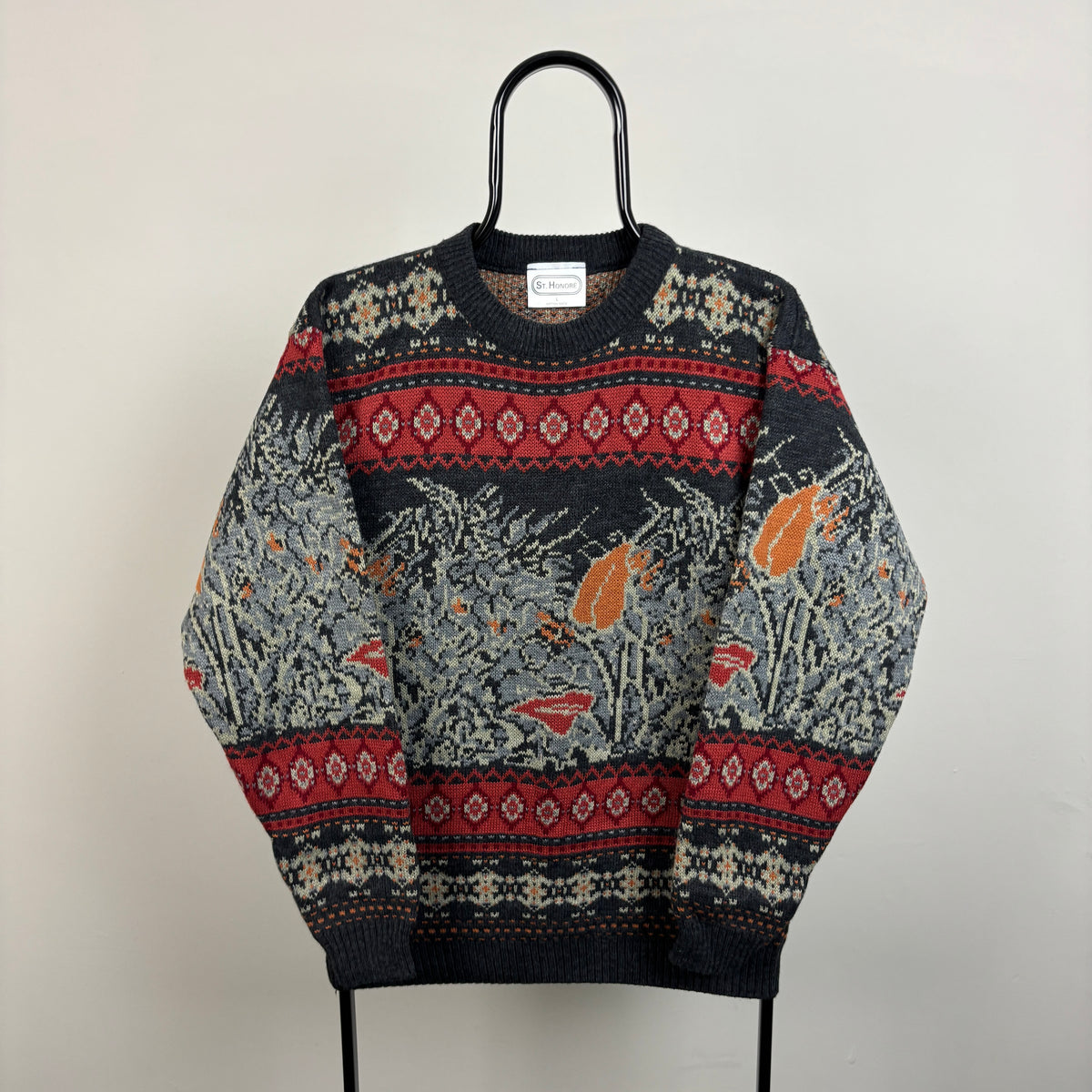 90s Knitwear Sweater Sweatshirt Red Large