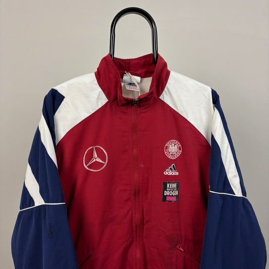 90s Adidas Germany Football Windbreaker Jacket Red Medium