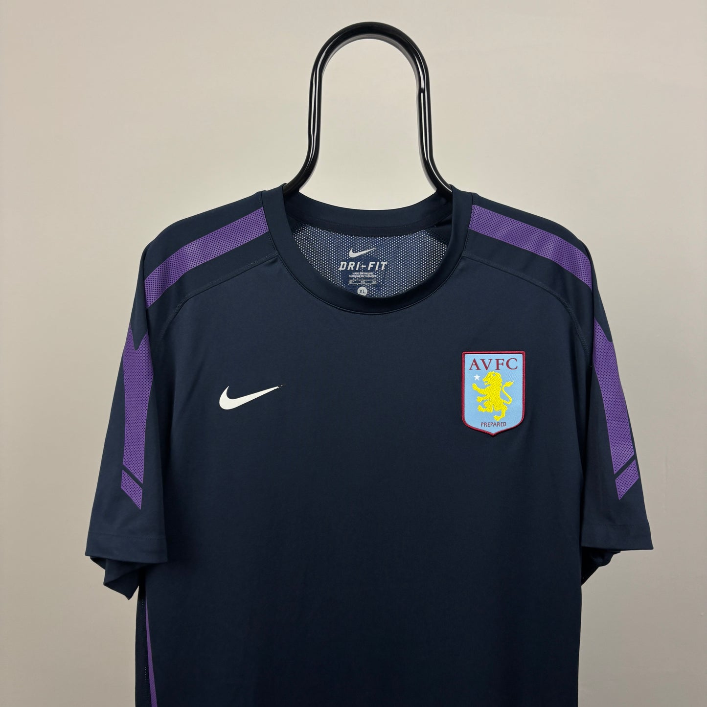 00s Nike Aston Villa Football Shirt T-Shirt Blue XL