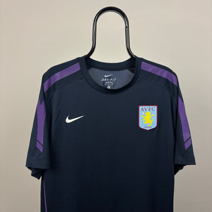 00s Nike Aston Villa Football Shirt T-Shirt Blue XL