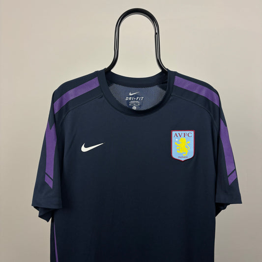 00s Nike Aston Villa Football Shirt T-Shirt Blue XL