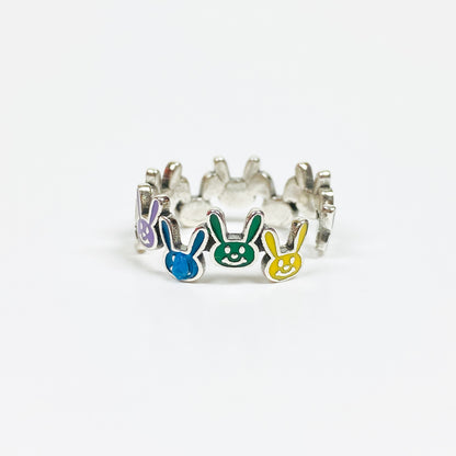 Retro Adjustable Rabbit Ring Silver