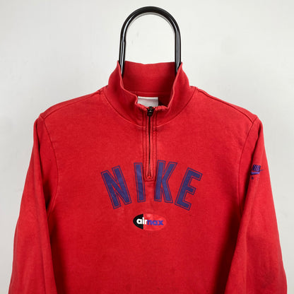 00s Nike Air Max 1/4 Zip Sweatshirt Red Small