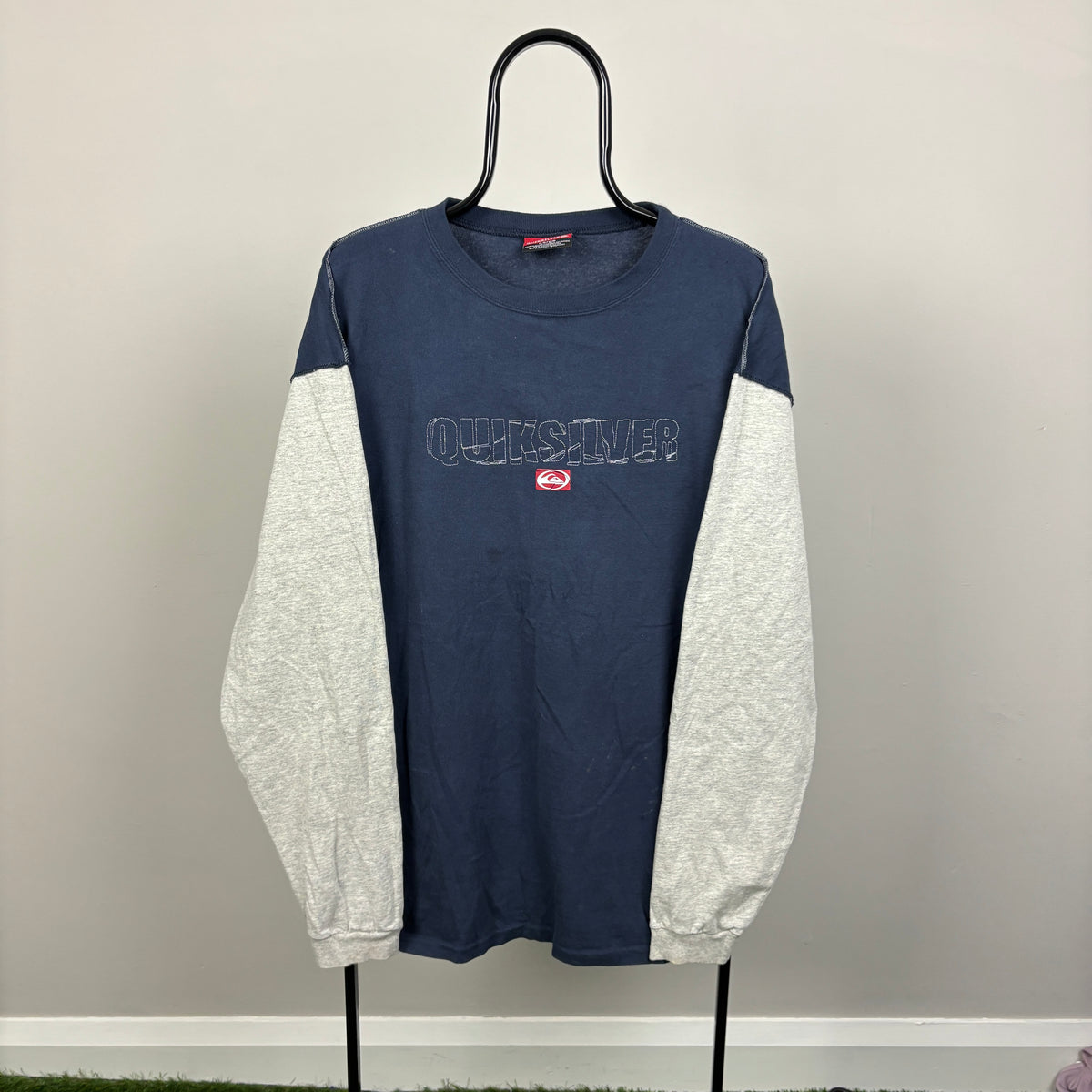 00s Quiksilver Long Sleeve T-Shirt Blue Large