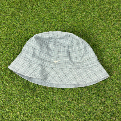 00s Nike Reversible Plaid Bucket Hat Blue