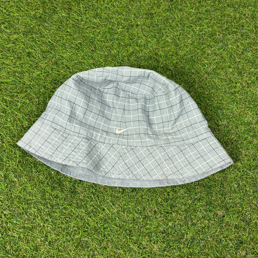 00s Nike Reversible Plaid Bucket Hat Blue