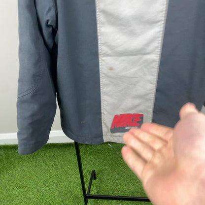 00s Nike Fleece Lined Coat Jacket Grey Small