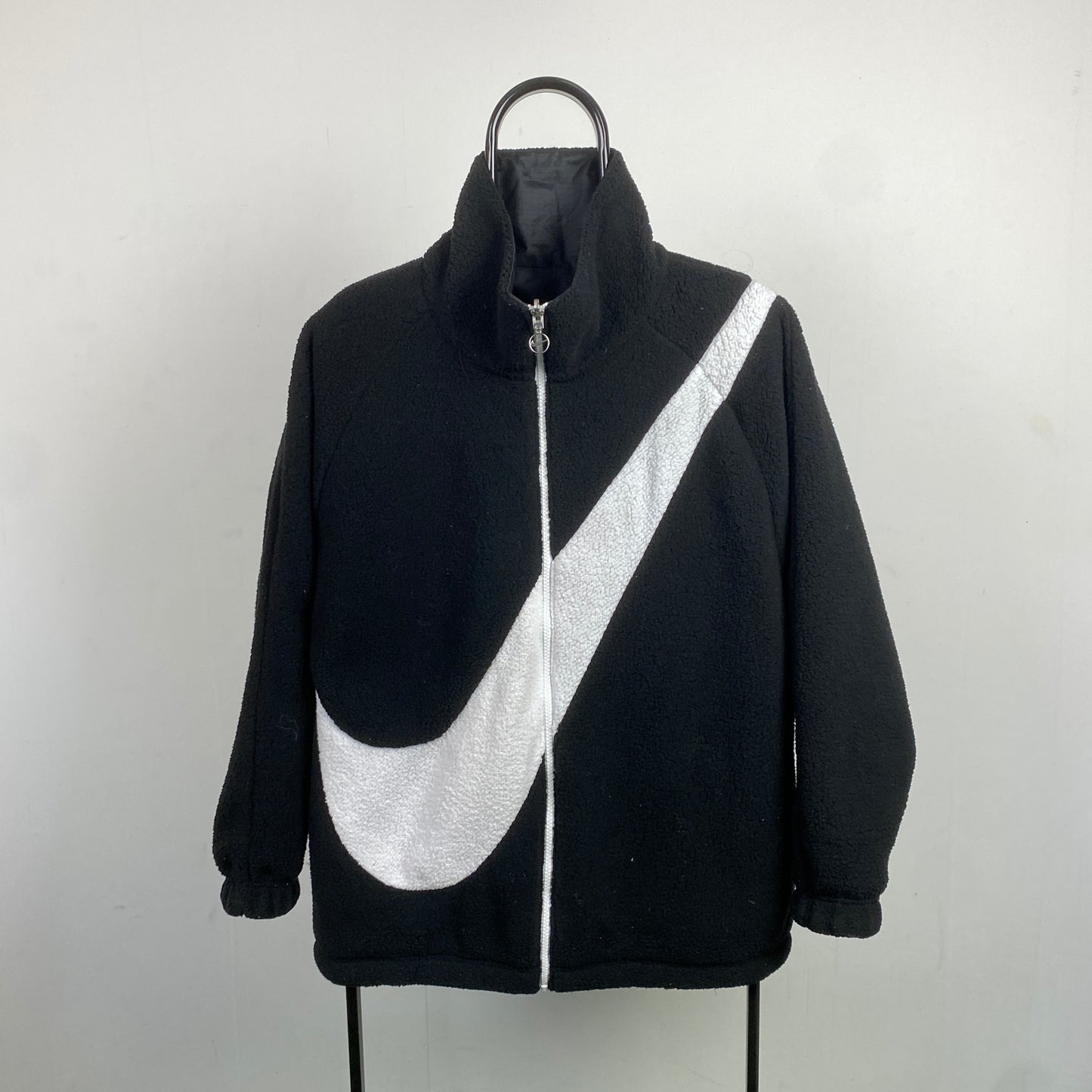 00s Nike Reversible Fleece Coat Jacket Black XS