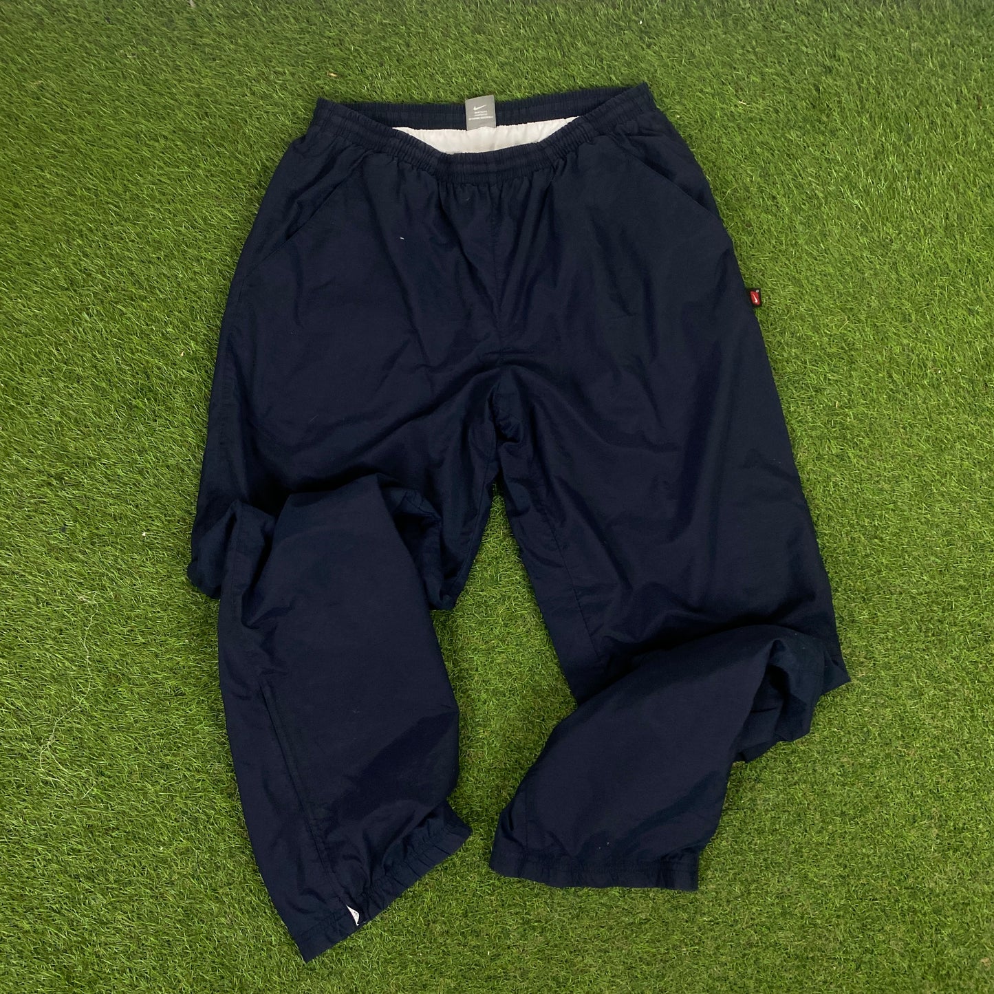 00s Nike Piping Windbreaker Tracksuit Set Jacket + Joggers Blue XL