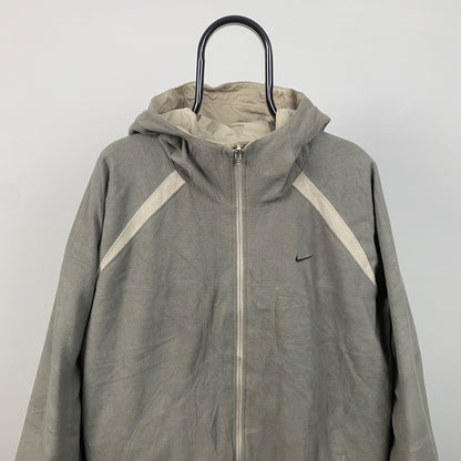 00s Nike Reversible Fleece Coat Jacket Brown XL