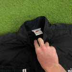 90s Nike Piping Tracksuit Set Jacket + Joggers Black XL