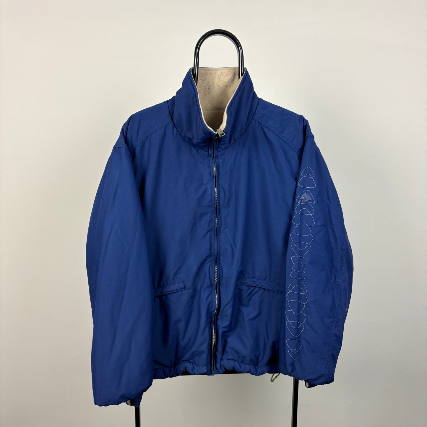 00s Nike ACG Reversible Fleece Coat Jacket Brown Blue Medium