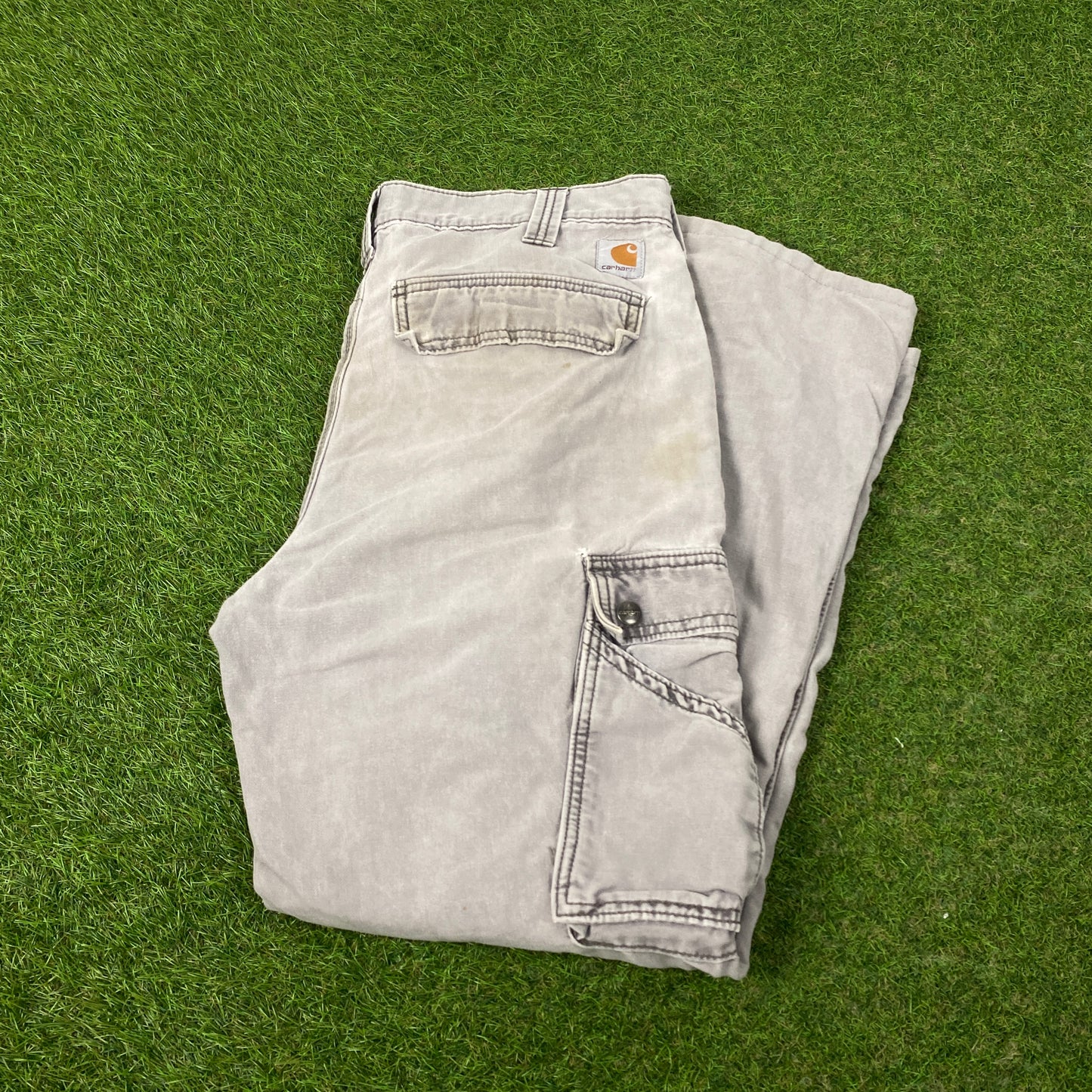 00s Carhartt Workwear Trousers Joggers Grey Medium