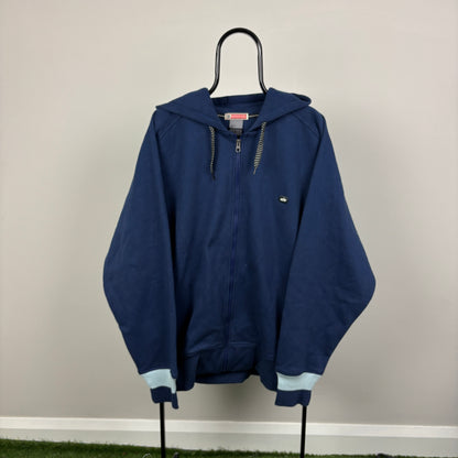 00s Nike Zip Hoodie Blue XXL