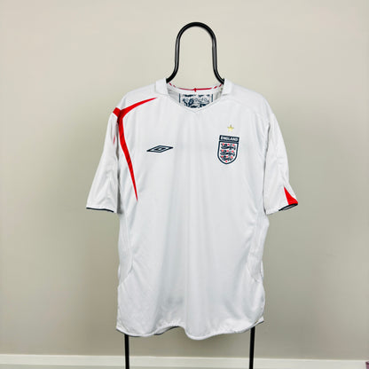 00s Umbro England Football Shirt T-Shirt White XXL